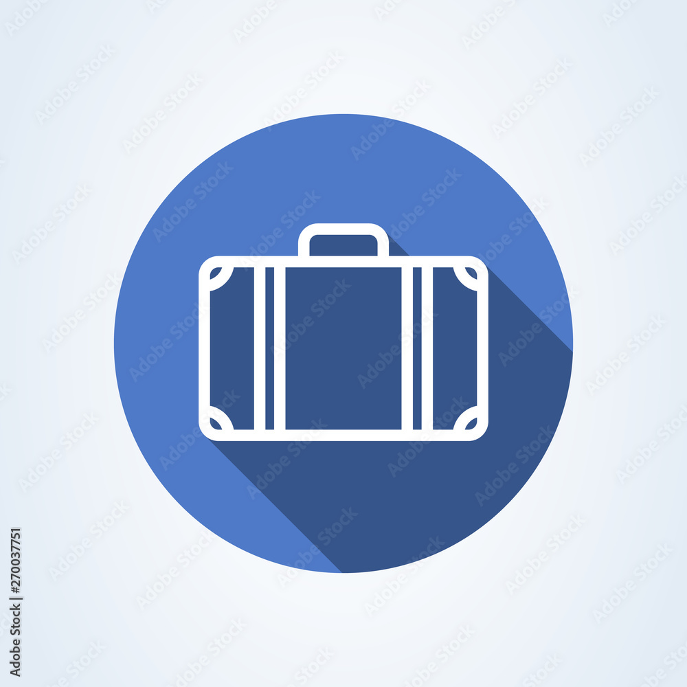 Suitcase flat style. Vector line art illustration icon isolated on white background. Suitcase flat style. Vector line art illustration icon isolated on white background.