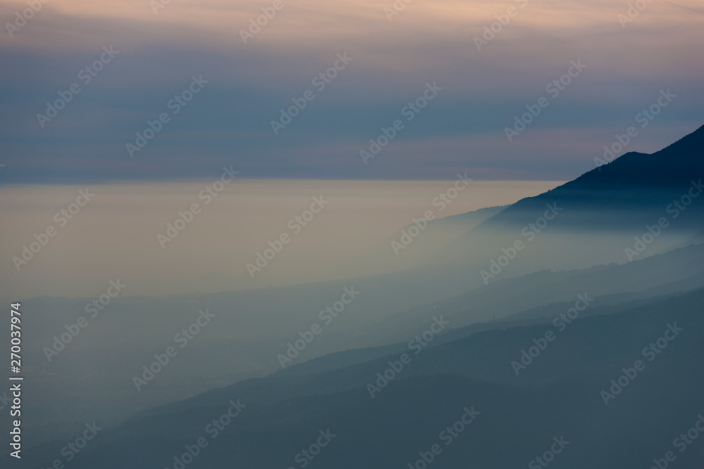 Prealpi Trevigiane in Italy / View from Mount Cesen