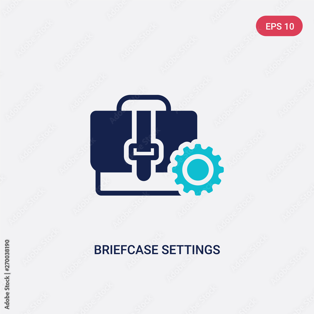 two color briefcase settings vector icon from business concept. isolated blue briefcase settings vector sign symbol can be use for web, mobile and logo. eps 10