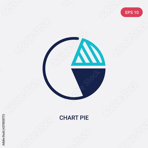 two color chart pie vector icon from business and analytics concept. isolated blue chart pie vector sign symbol can be use for web, mobile and logo. eps 10