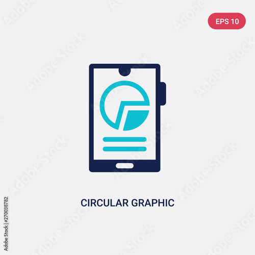 two color circular graphic of mobile vector icon from business and analytics concept. isolated blue circular graphic of mobile vector sign symbol can be use for web, mobile and logo. eps 10