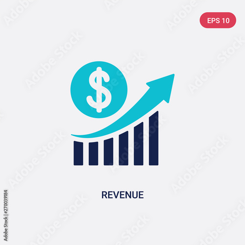 two color revenue vector icon from business and analytics concept. isolated blue revenue vector sign symbol can be use for web, mobile and logo. eps 10