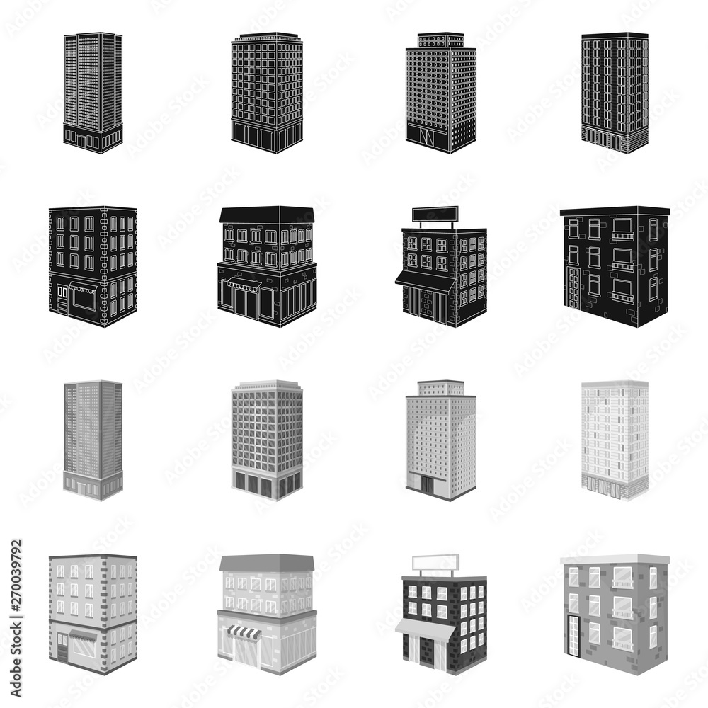 Vector design of construction and building symbol. Collection of construction and estate vector icon for stock.