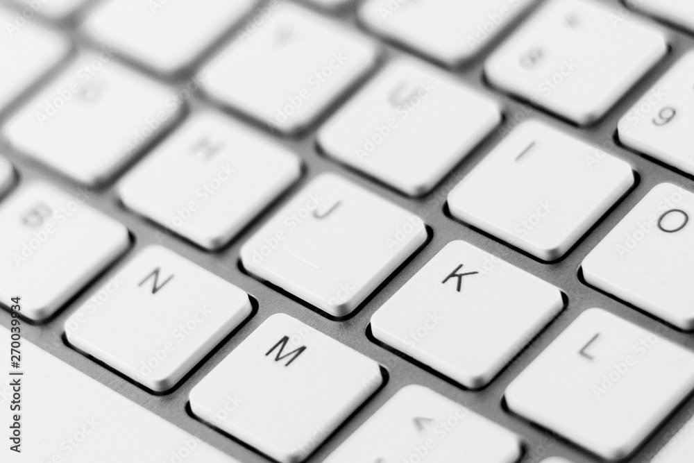 white keyboard of a modern laptop. - close up. white keyboard of a modern laptop. - close up.
