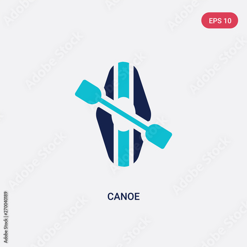 two color canoe vector icon from camping concept. isolated blue canoe vector sign symbol can be use for web, mobile and logo. eps 10