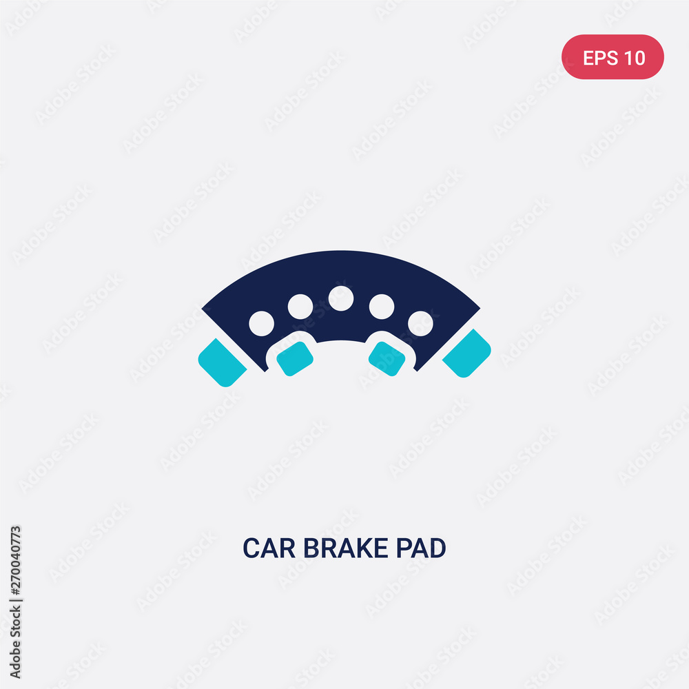 two color car brake pad vector icon from car parts concept. isolated blue car brake pad vector