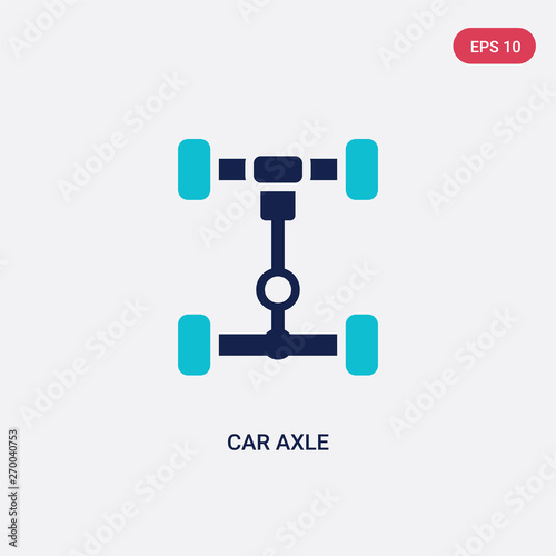 two color car axle vector icon from car parts concept. isolated blue car axle vector sign symbol can be use for web  mobile and logo. eps 10