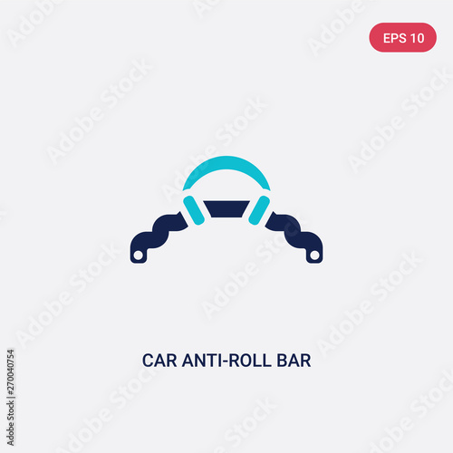 two color car anti-roll bar vector icon from car parts concept. isolated blue car anti-roll bar vector sign symbol can be use for web, mobile and logo. eps 10