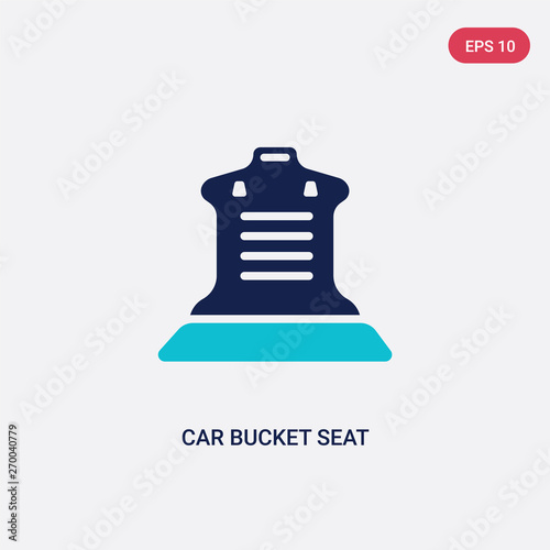 two color car bucket seat vector icon from car parts concept. isolated blue car bucket seat vector sign symbol can be use for web, mobile and logo. eps 10