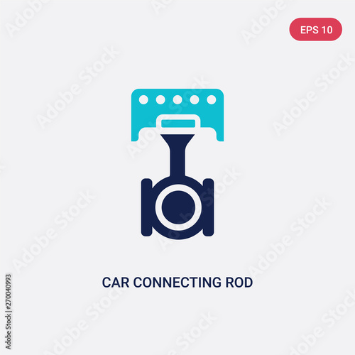 two color car connecting rod vector icon from car parts concept. isolated blue car connecting rod vector sign symbol can be use for web, mobile and logo. eps 10