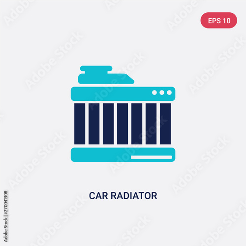 two color car radiator vector icon from car parts concept. isolated blue car radiator vector sign symbol can be use for web, mobile and logo. eps 10