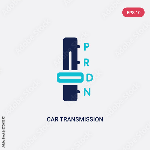 two color car transmission vector icon from car parts concept. isolated blue car transmission vector sign symbol can be use for web, mobile and logo. eps 10