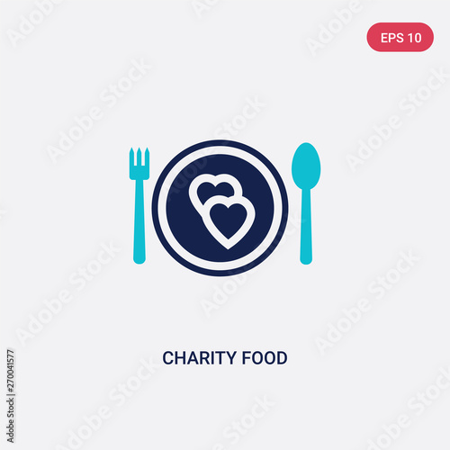 two color charity food vector icon from charity concept. isolated blue charity food vector sign symbol can be use for web, mobile and logo. eps 10