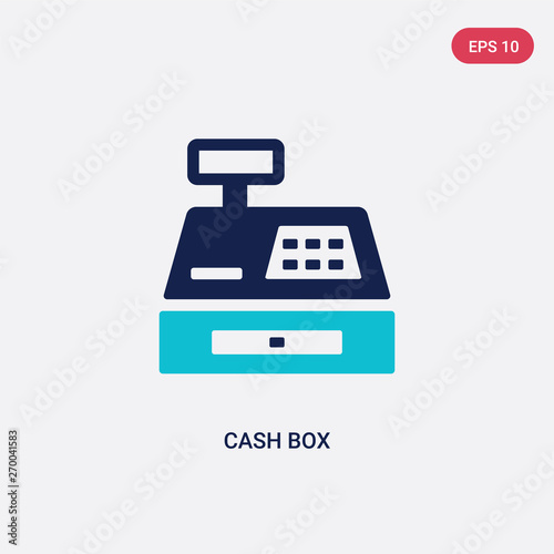 two color cash box vector icon from charity concept. isolated blue cash box vector sign symbol can be use for web, mobile and logo. eps 10