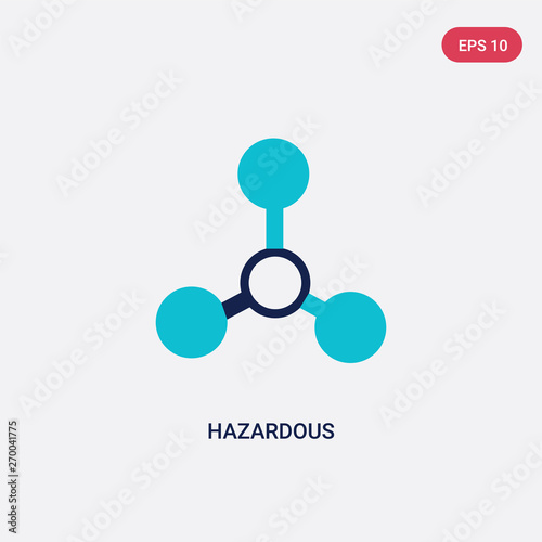 two color hazardous vector icon from chemistry concept. isolated blue hazardous vector sign symbol can be use for web, mobile and logo. eps 10