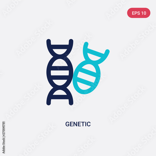 two color genetic vector icon from chemistry concept. isolated blue genetic vector sign symbol can be use for web, mobile and logo. eps 10
