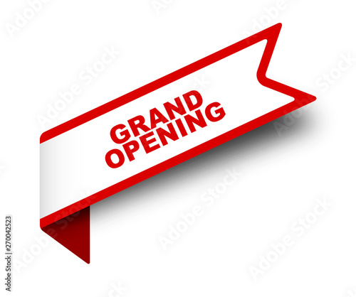 red vector banner grand opening