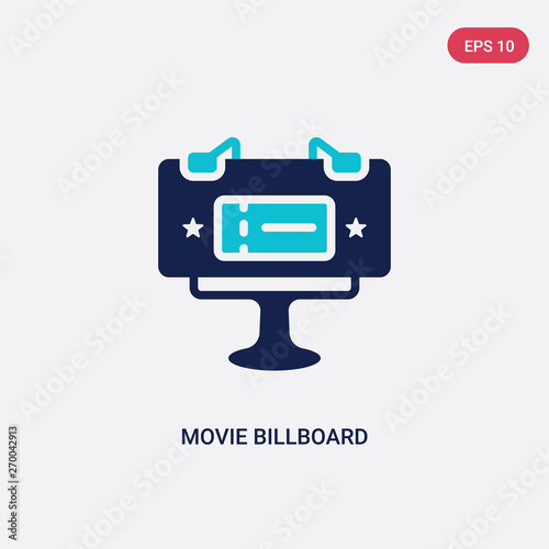two color movie billboard vector icon from cinema concept. isolated blue movie billboard vector sign symbol can be use for web, mobile and logo. eps 10