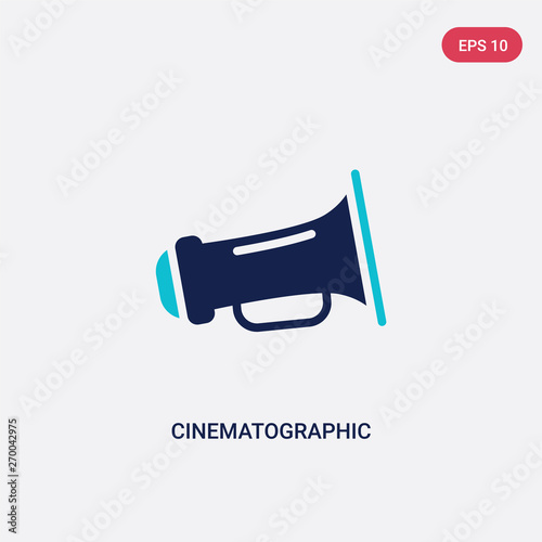 two color cinematographic announcer vector icon from cinema concept. isolated blue cinematographic announcer vector sign symbol can be use for web, mobile and logo. eps 10