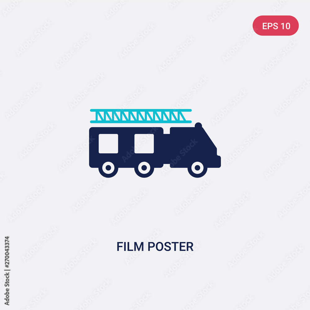 two color film poster vector icon from cinema concept. isolated blue film poster vector sign symbol can be use for web, mobile and logo. eps 10