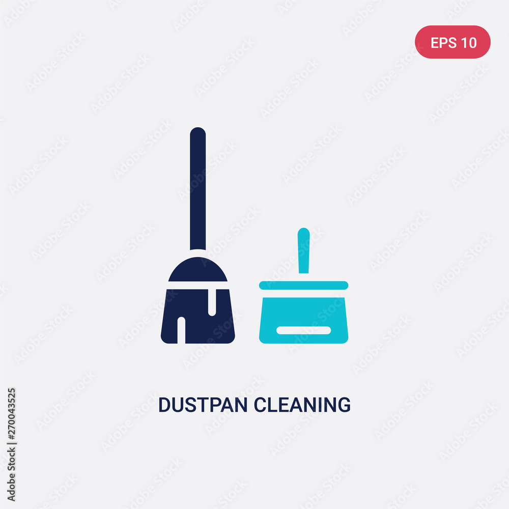 two color dustpan cleaning vector icon from cleaning concept. isolated blue dustpan cleaning vector sign symbol can be use for web, mobile and logo. eps 10