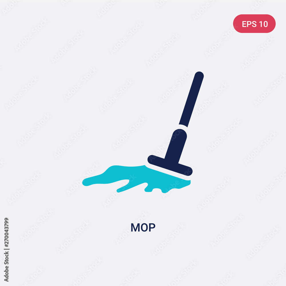 two color mop vector icon from cleaning concept. isolated blue mop vector sign symbol can be use for web, mobile and logo. eps 10