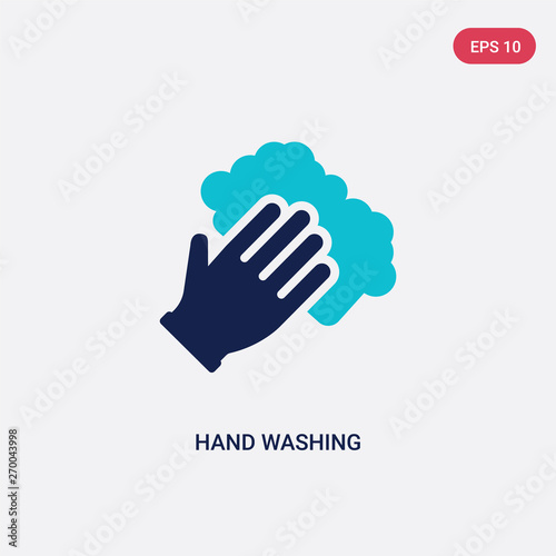 two color hand washing vector icon from cleaning concept. isolated blue hand washing vector sign symbol can be use for web, mobile and logo. eps 10 © zaurrahimov