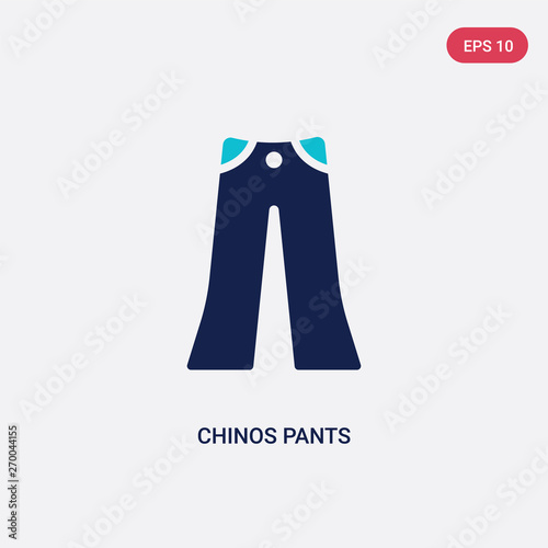 two color chinos pants vector icon from clothes concept. isolated blue chinos pants vector sign symbol can be use for web, mobile and logo. eps 10
