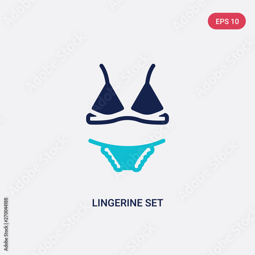 two color lingerine set vector icon from clothes concept. isolated blue lingerine set vector sign symbol can be use for web, mobile and logo. eps 10