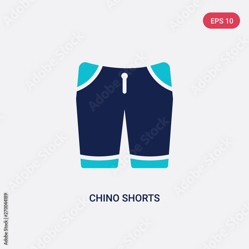 two color chino shorts vector icon from clothes concept. isolated blue chino shorts vector sign symbol can be use for web, mobile and logo. eps 10