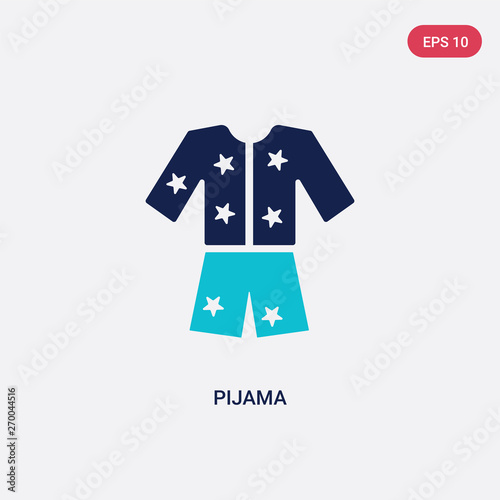 two color pijama vector icon from clothes concept. isolated blue pijama vector sign symbol can be use for web, mobile and logo. eps 10