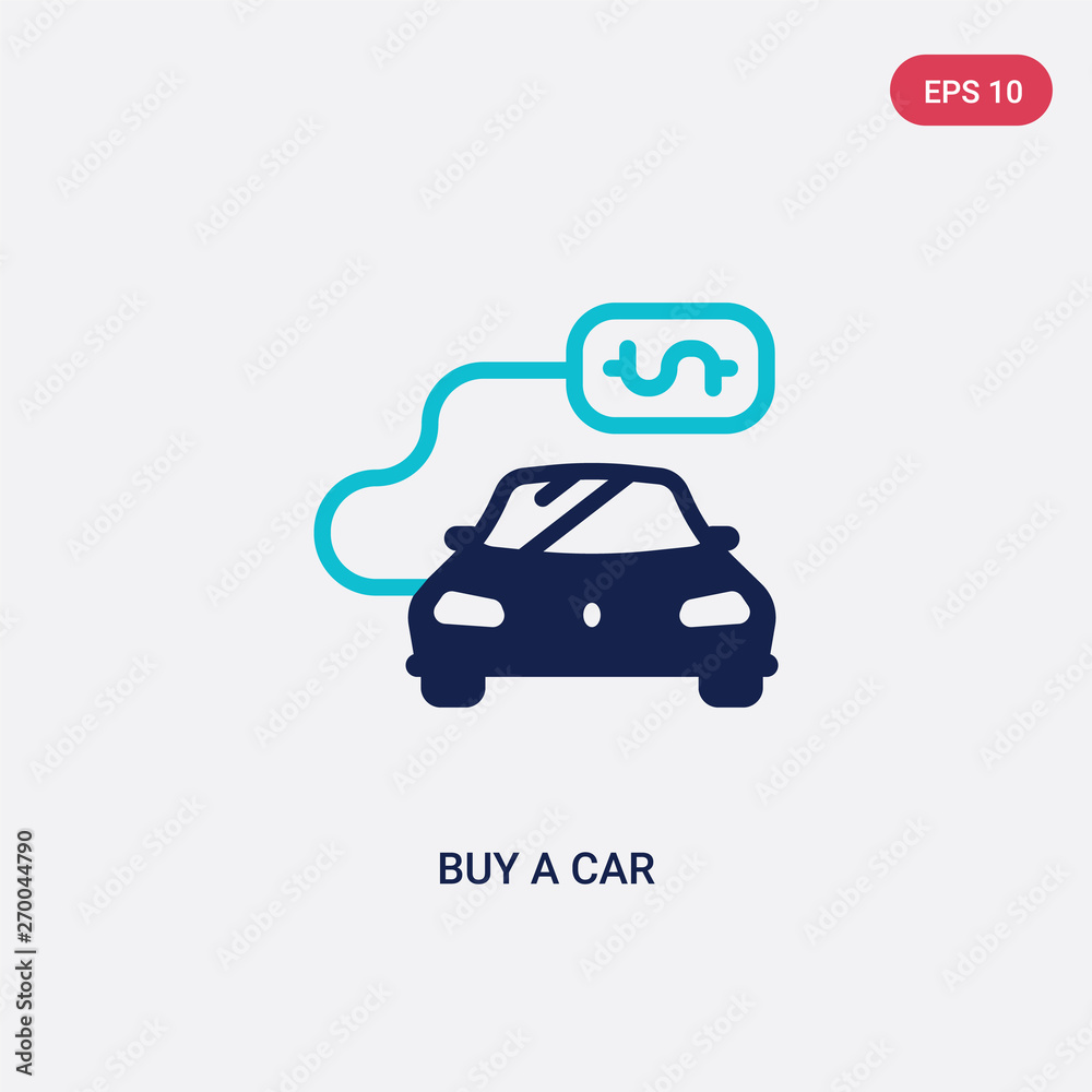 two color buy a car vector icon from commerce concept. isolated blue buy a car vector sign symbol can be use for web, mobile and logo. eps 10