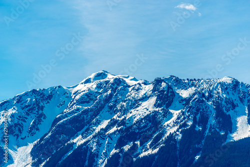 View of snow mountains in British Columbia, Canada.