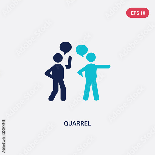 two color quarrel vector icon from communication concept. isolated blue quarrel vector sign symbol can be use for web, mobile and logo. eps 10