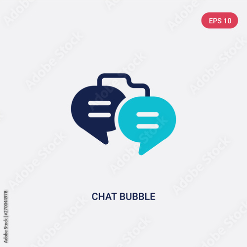 two color chat bubble vector icon from communication concept. isolated blue chat bubble vector sign symbol can be use for web, mobile and logo. eps 10