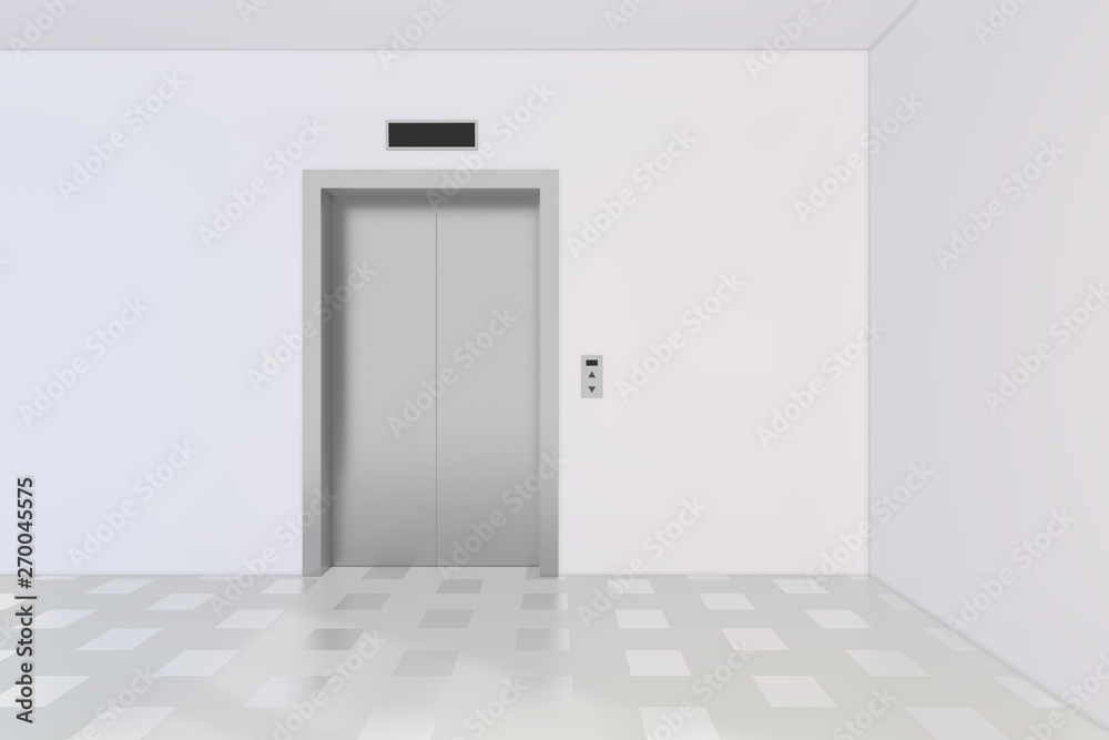 Modern elevator with opened and closed doors. 3d rendering Modern elevator with opened and closed doors. 3d rendering