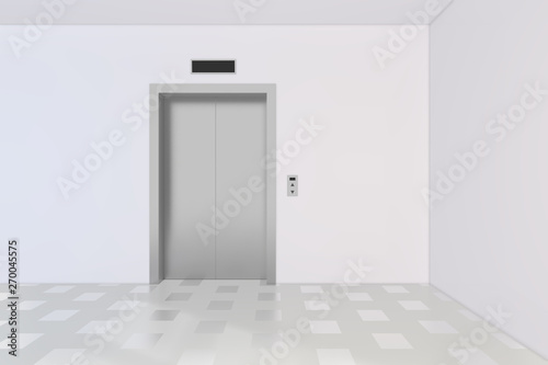 Modern elevator with opened and closed doors. 3d rendering