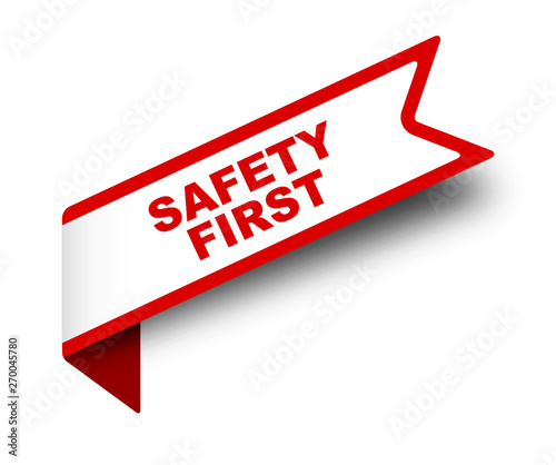 red vector banner safety first
