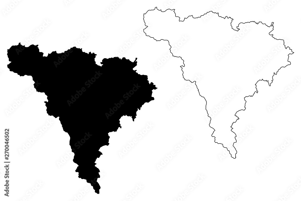 Alba County (Administrative divisions of Romania, Centru development region) map vector illustration, scribble sketch Alba map