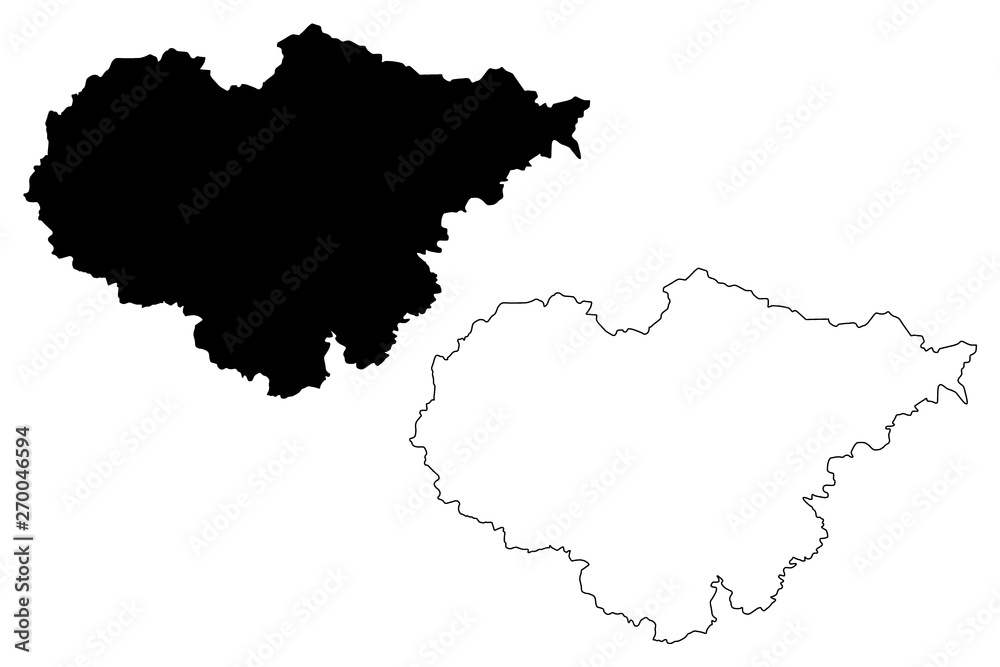 Obraz premium Salaj County (Administrative divisions of Romania, Nord-Vest development region) map vector illustration, scribble sketch Salaj map