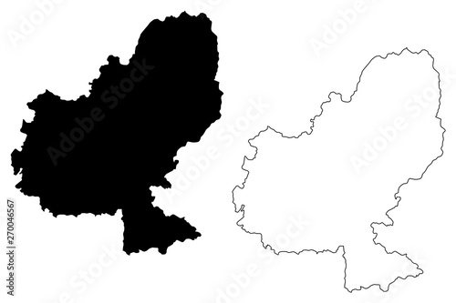 Mures County (Administrative divisions of Romania, Centru development region) map vector illustration, scribble sketch Mures map