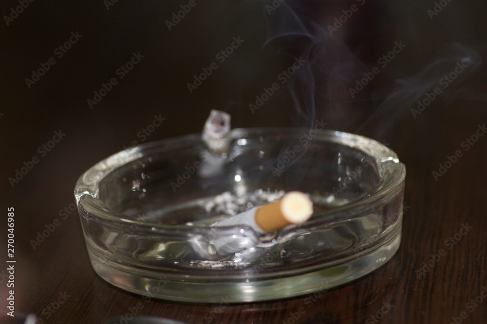 cigarette in an ashtray cigarette in an ashtray