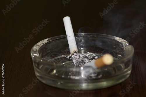 cigarette in ashtray