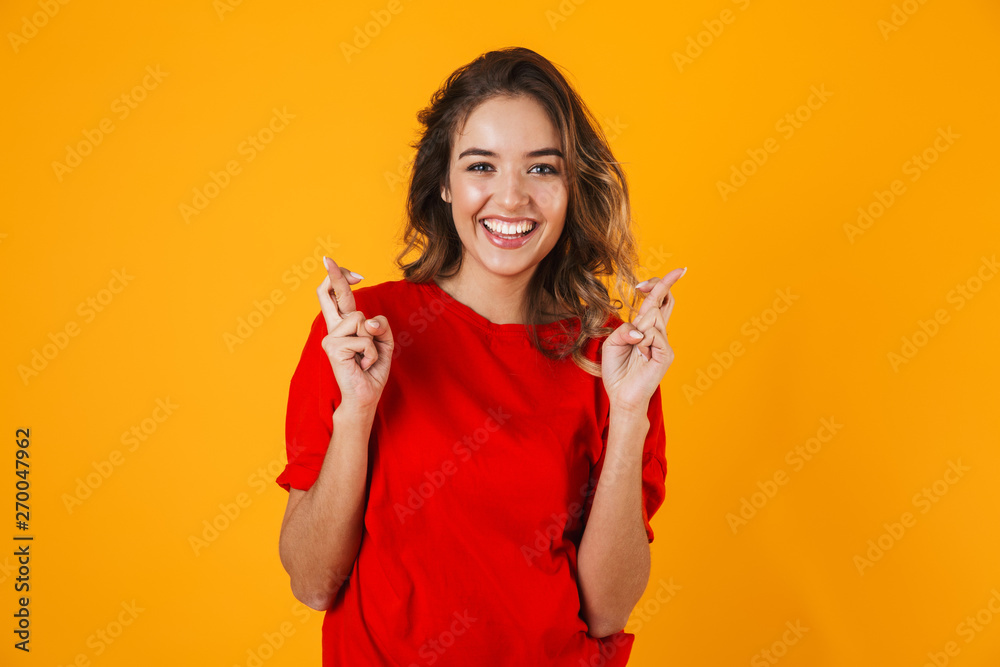 Portrait of a lovely cheerful young woman standing Portrait of a lovely cheerful young woman standing