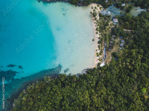 Fototapeta Naklejka Na Ścianę i Meble -  Koh Kood island, Thailand, paradise beach bay from above, aerial tropical landscape by drone