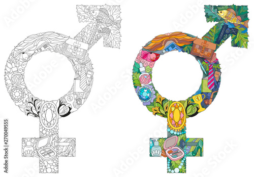Transgender Symbol in Simple. Sexual Orientation Icon. Vector Gender Sign.