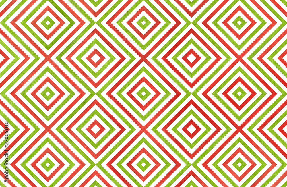 Geometrical pattern in red and green colors. Geometrical pattern in red and green colors.