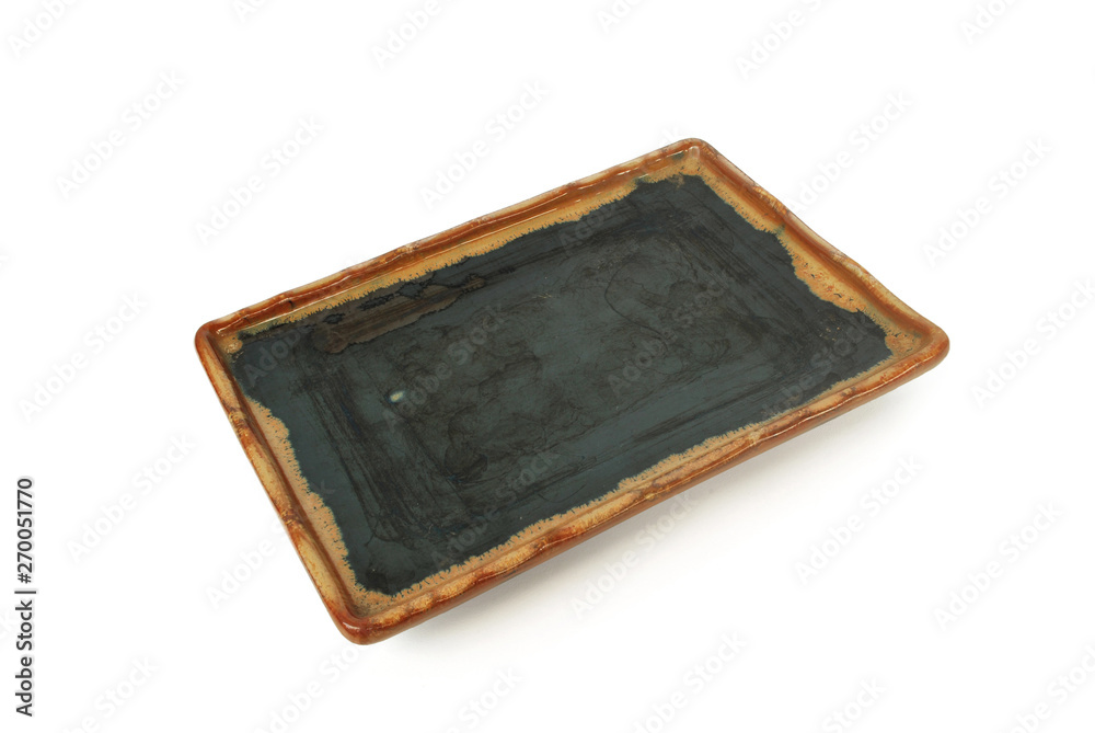 Ceramic dishes for Japanese food on white background.(with Clipping Path). Ceramic dishes for Japanese food on white background.(with Clipping Path).