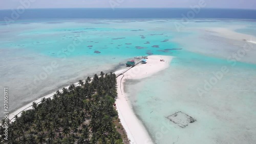 Paradise from the air at Onuk Island in Balabac, drone shot in Palawan Philippines photo