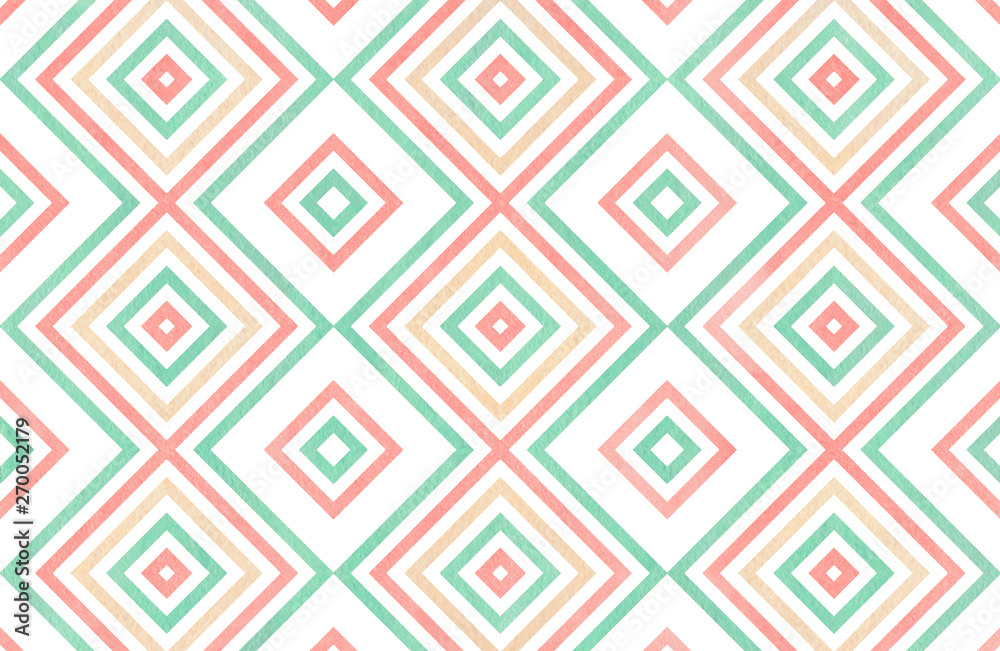 Watercolor geometrical pattern. Watercolor geometrical pattern.